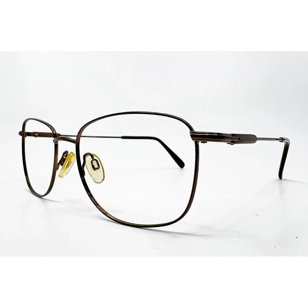 Sergio Tacchini Eyeglasses Mens Brown Metal Frame Square 55-18 38679